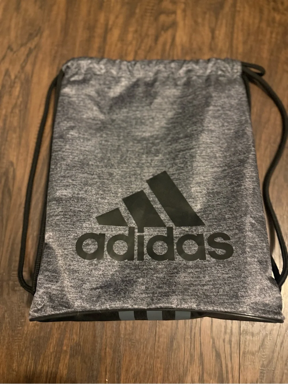adidas Black and Gray Drawstring Gym Backpack
